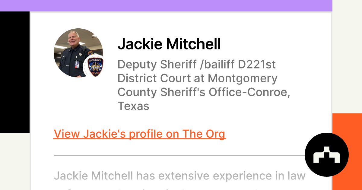 Jackie Mitchell Deputy Sheriff /bailiff D221st District Court at Jackie Mitchell Deputy Sheriff /bailiff D221st District Court at