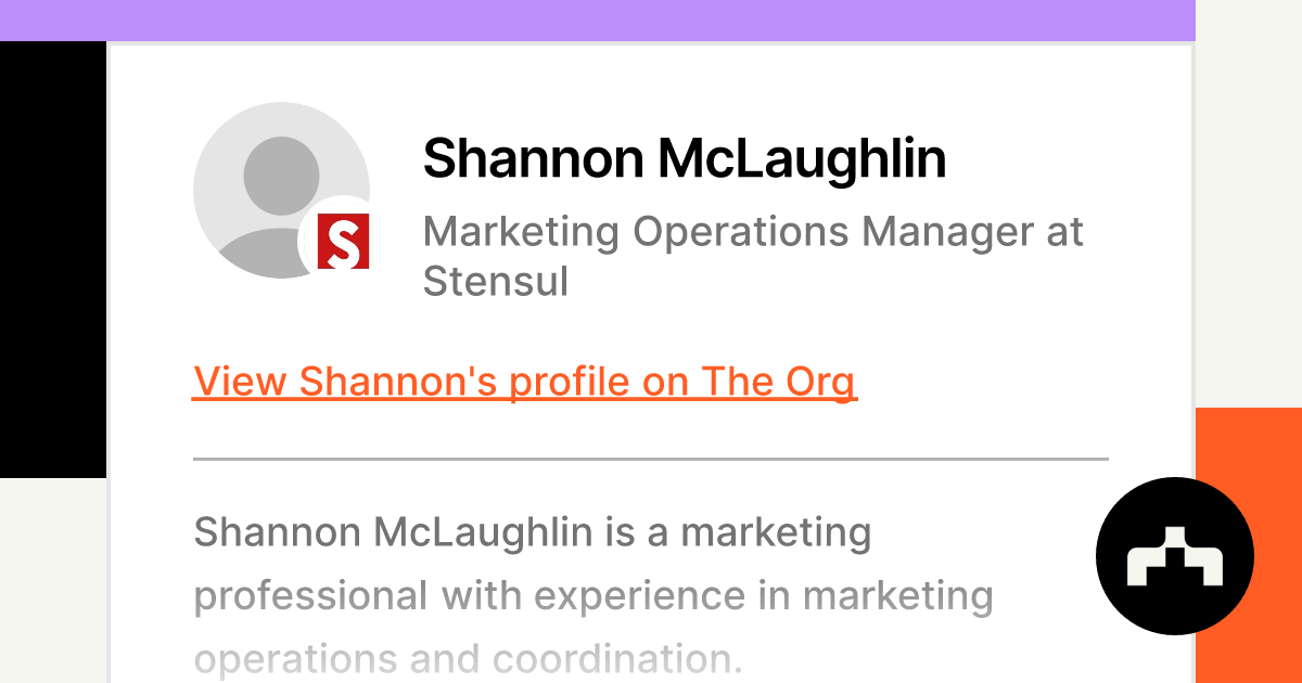 Shannon McLaughlin Marketing Operations Manager at Stensul The Org Shannon McLaughlin Marketing Operations Manager at Stensul The Org